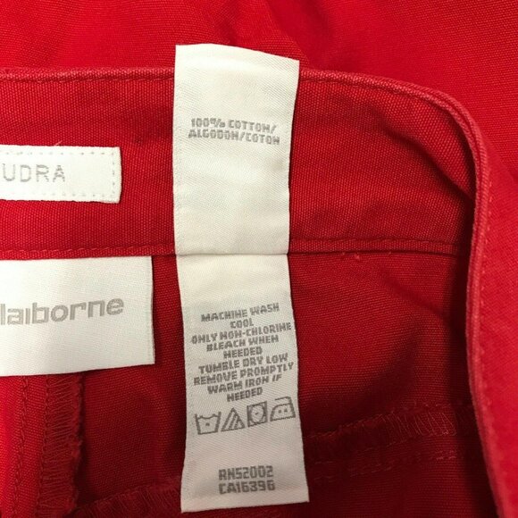 NWT Liz Claiborne Womens Audra Red Wide Leg Cropped Pants Size 12 - Picture 9 of 12